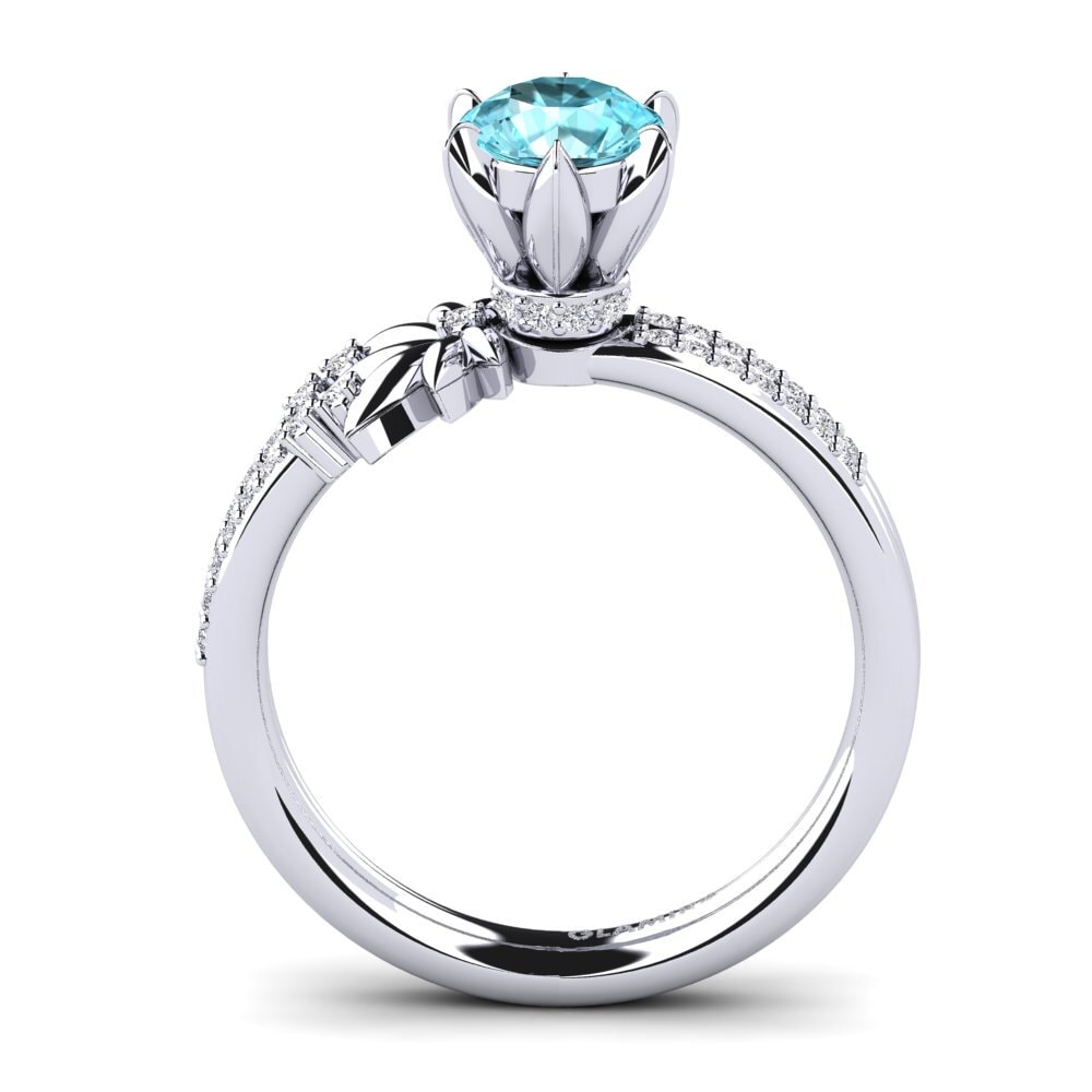 Blue Zircon Engagement Ring Asia