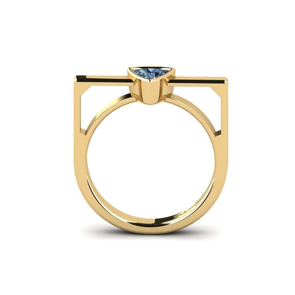 Trillion Diamant Bleu Bague de fiançailles Askel