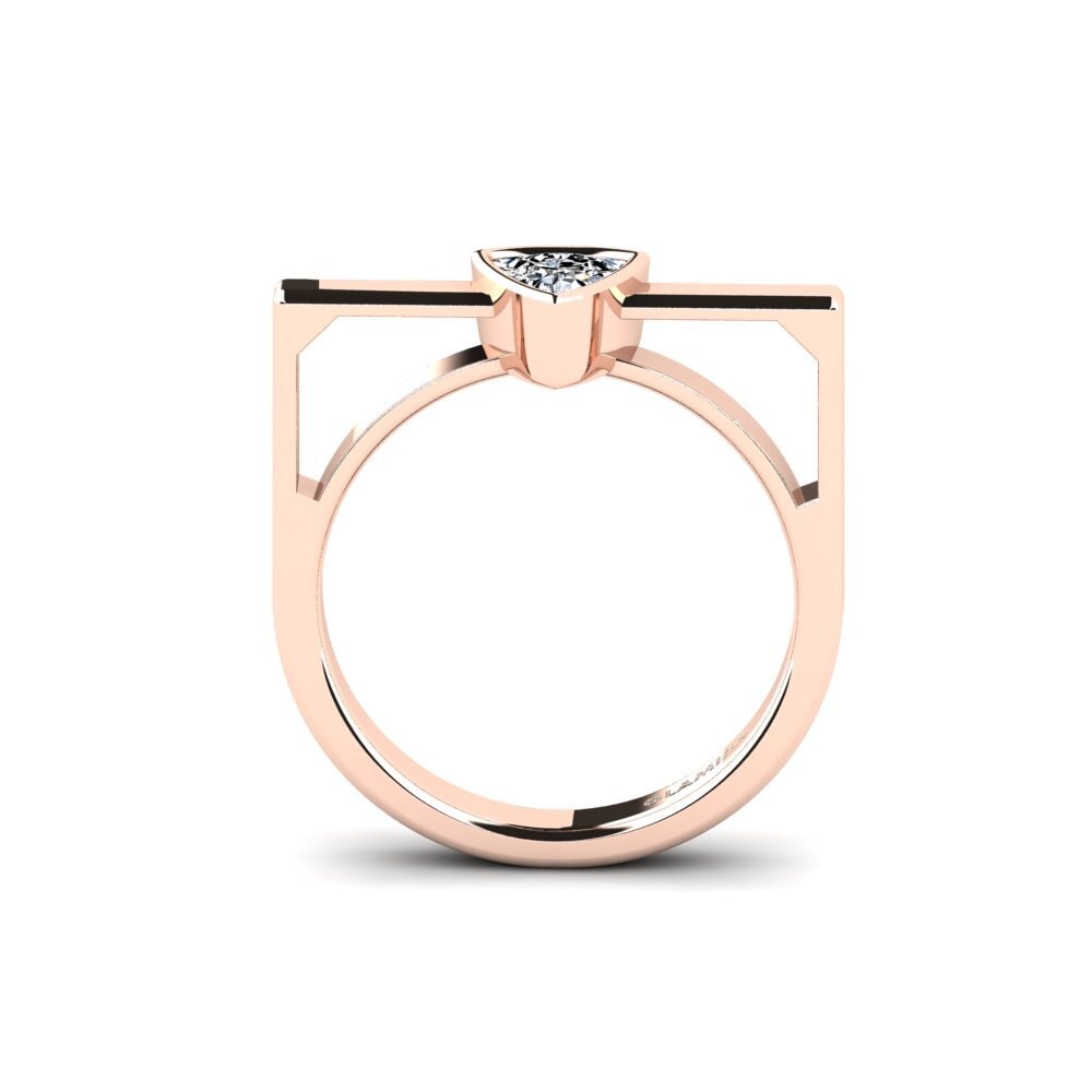 14ct Rose Gold Trillion Engagement Ring Askel