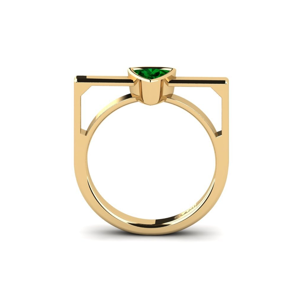 Trillion Green Zirconia Engagement Ring Askel