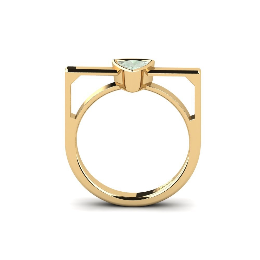 Trillion Green Amethyst Engagement Ring Askel