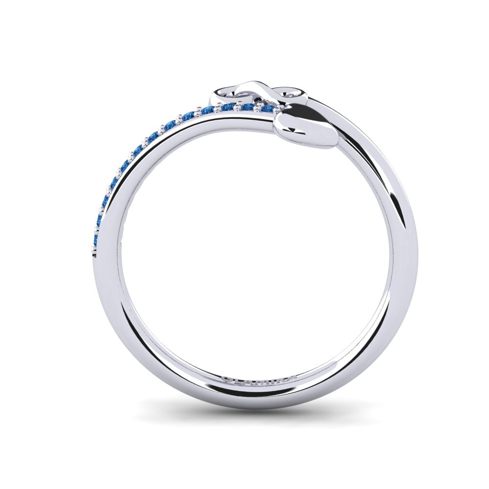 Zircone Blu Scuro Anello Aslaug