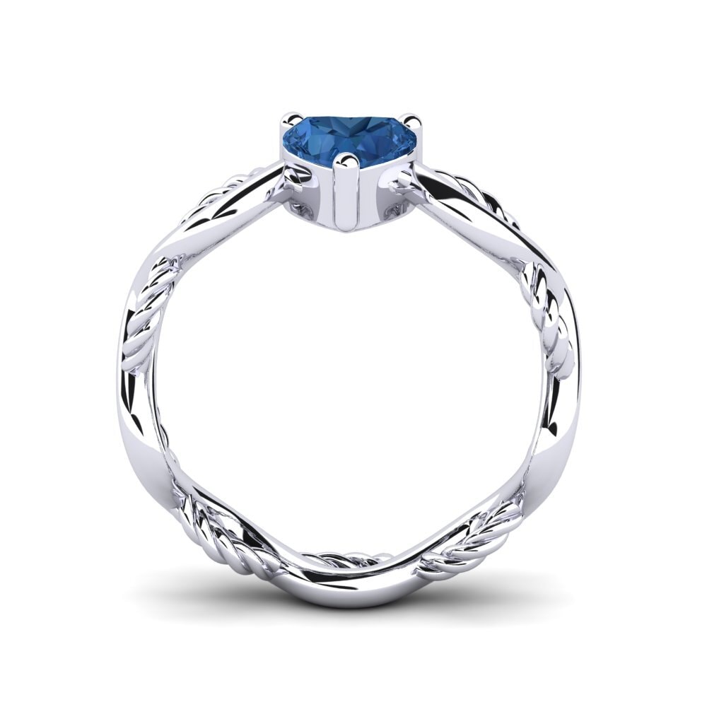 Zircone Blu Scuro Anello Assieve
