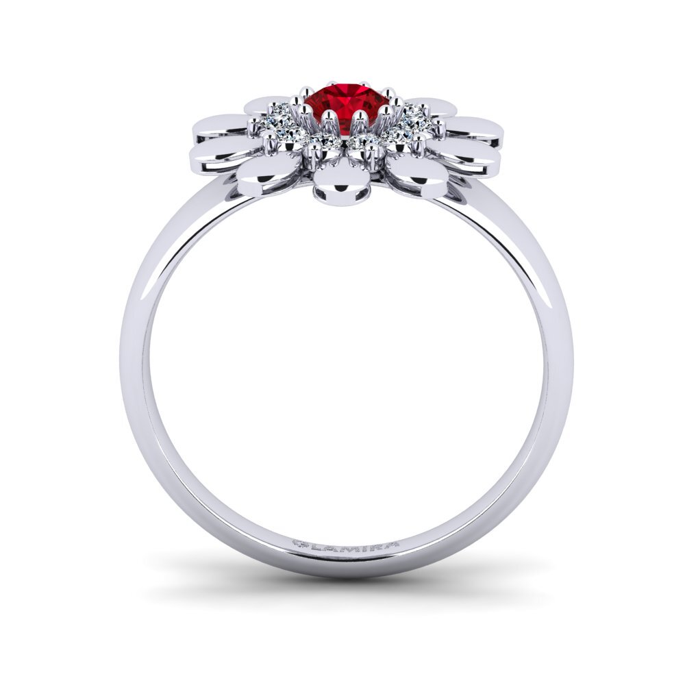 Red Zirconia Ring Asterisk