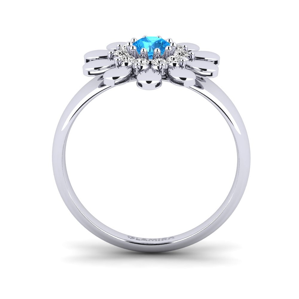 Blue Topaz Ring Asterisk