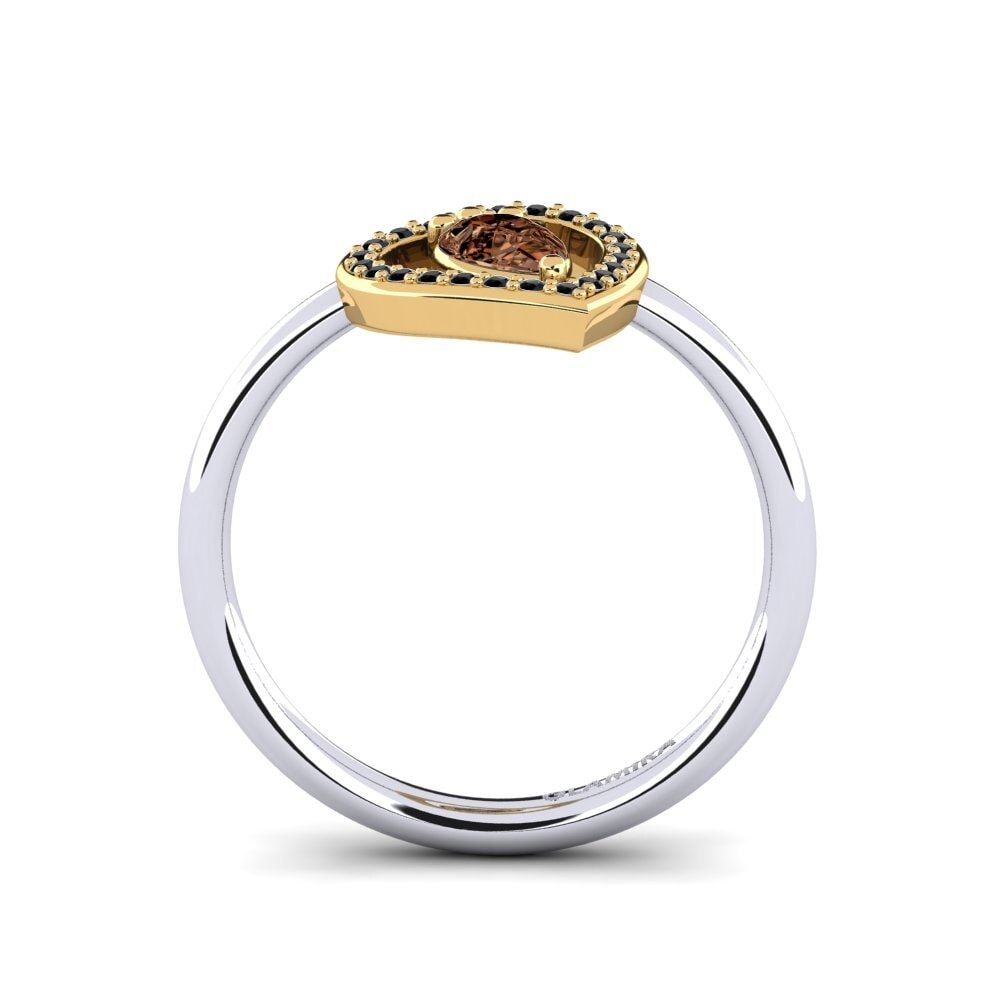 18ct White & Yellow Gold Brown Diamond Ring Astrid