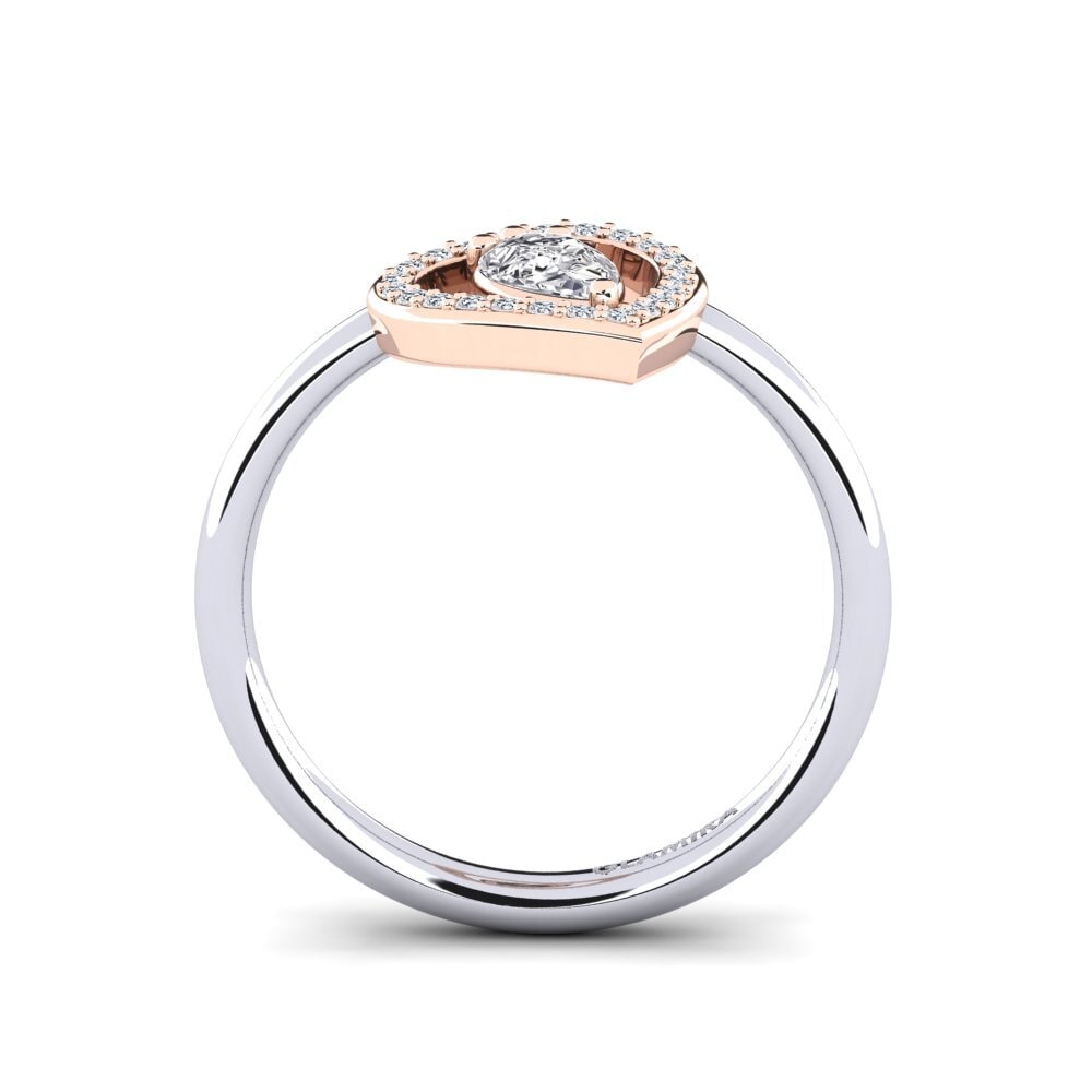 14ct White & Rose Gold Diamond Ring Astrid
