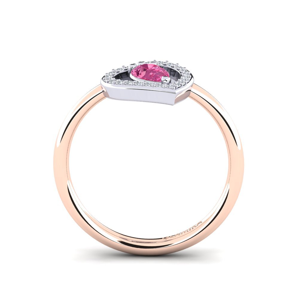 18ct Rose & White Gold Pink Tourmaline Ring Astrid