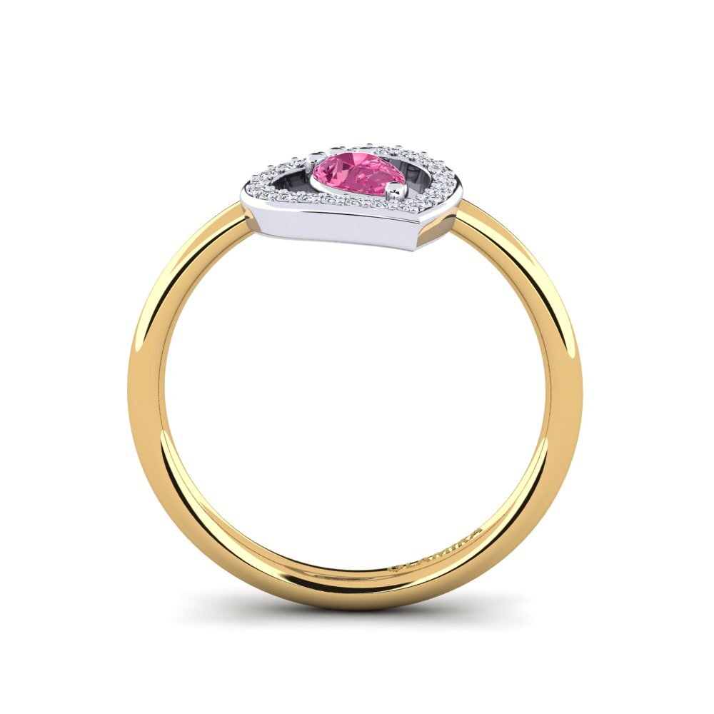 18ct Yellow & White Gold Pink Tourmaline Ring Astrid