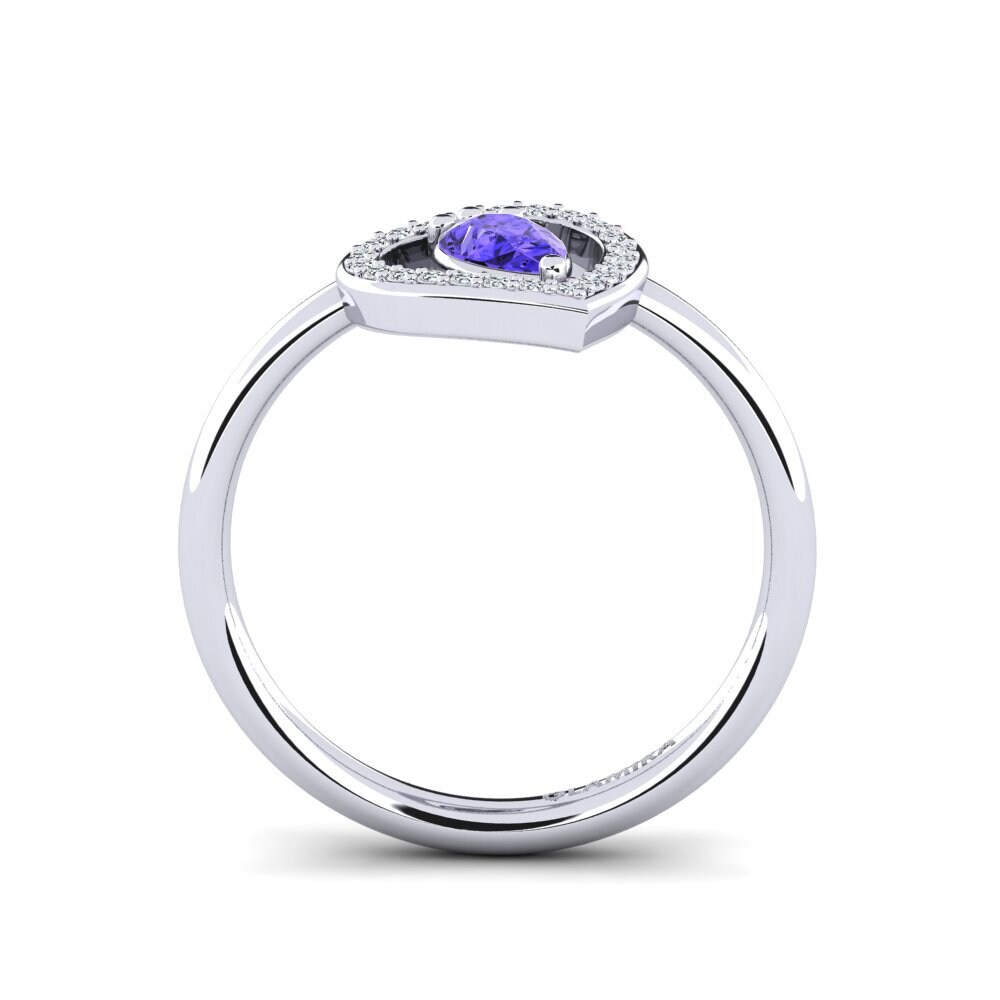 White Silver Tanzanite Ring Astrid