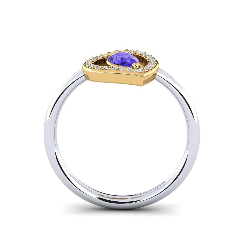 18ct White & Yellow Gold Tanzanite Ring Astrid