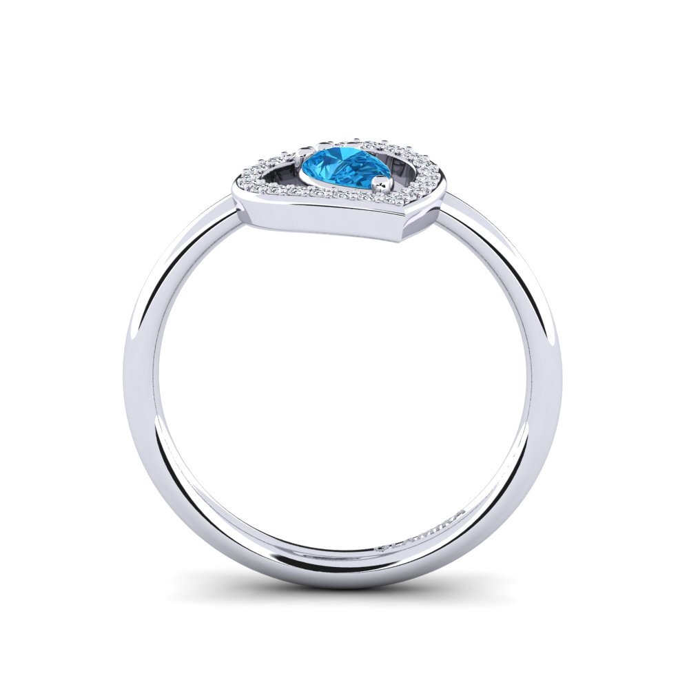 White Silver Blue Topaz Ring Astrid