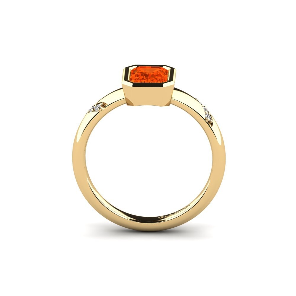 Ópalo Fuego Anillo de compromiso Asunan - Emerald