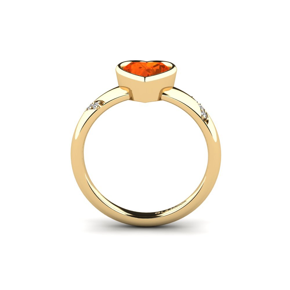 Ópalo Fuego Anillo de compromiso Asunan - Heart