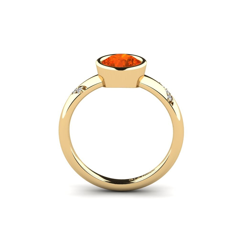 Ópalo Fuego Anillo de compromiso Asunan - Round