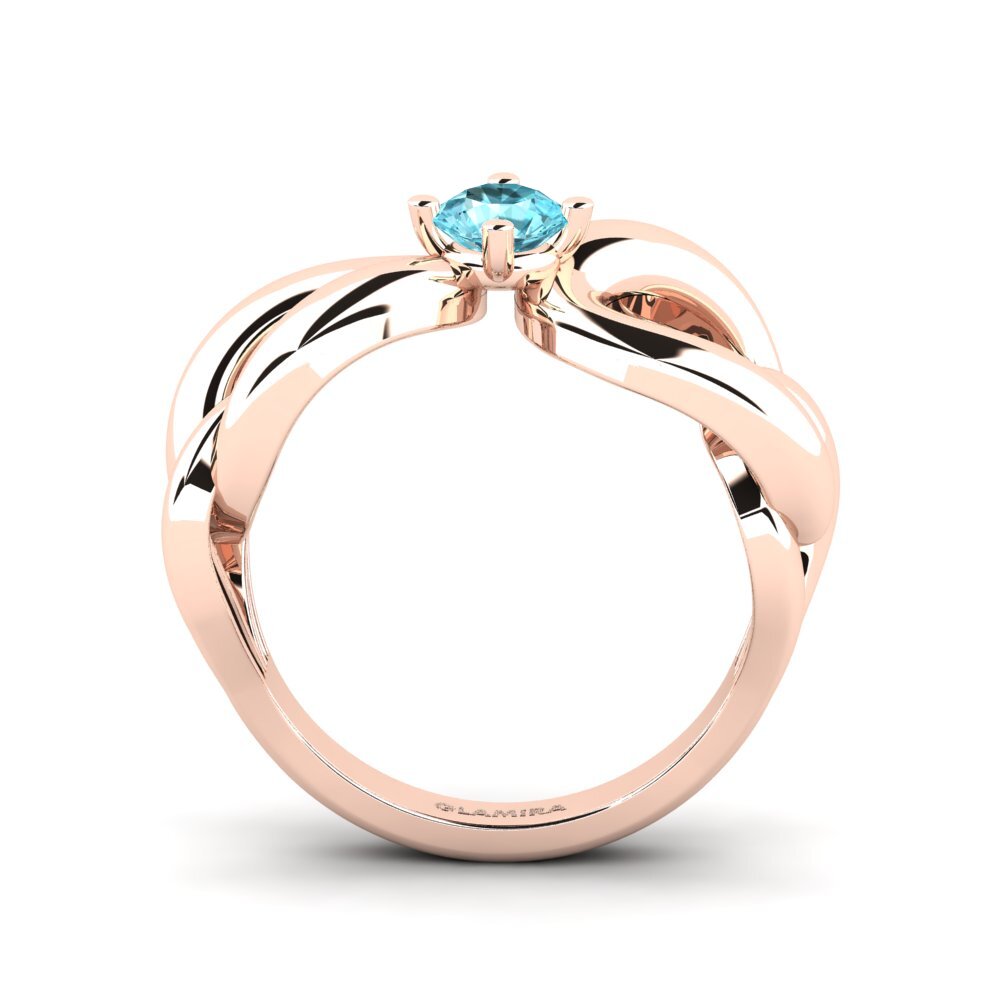 Circón Azul Anillo de compromiso Atriat