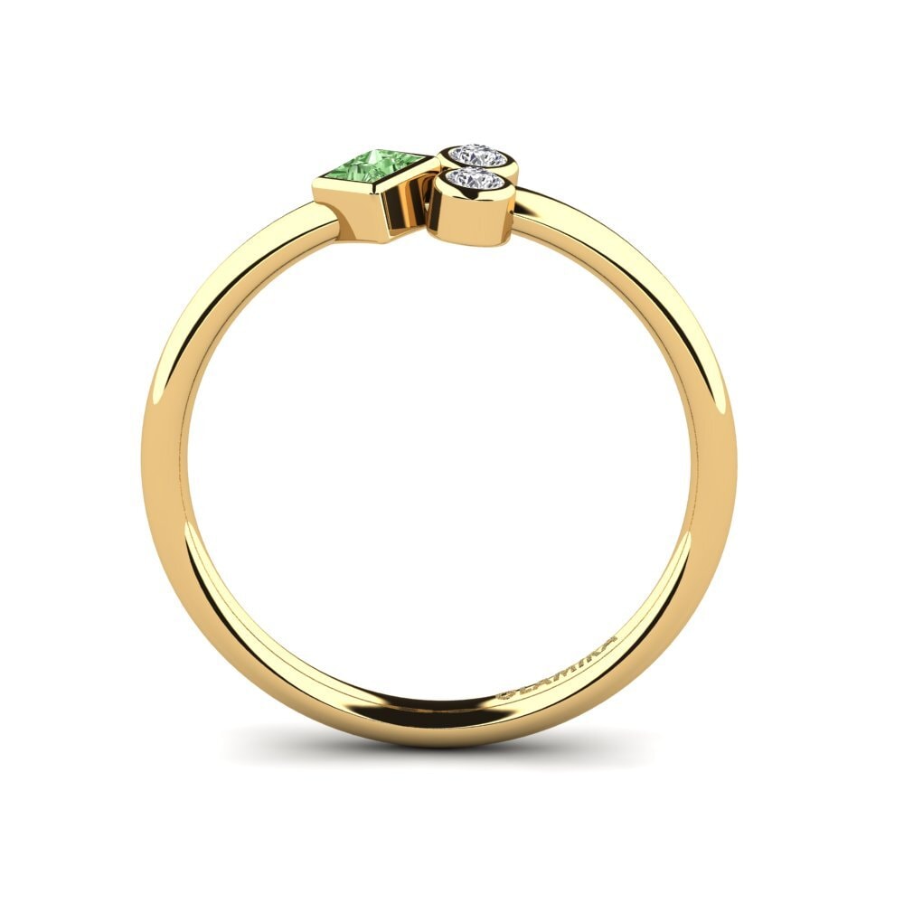 Princesa Diamante Verde Anillo Attiser