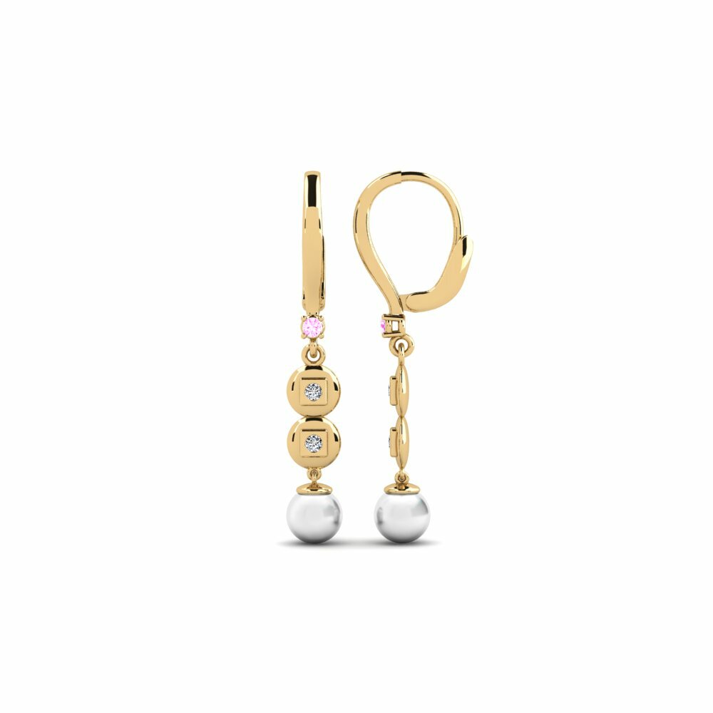 Saphir Rose Boucle d'oreille femme Atyason