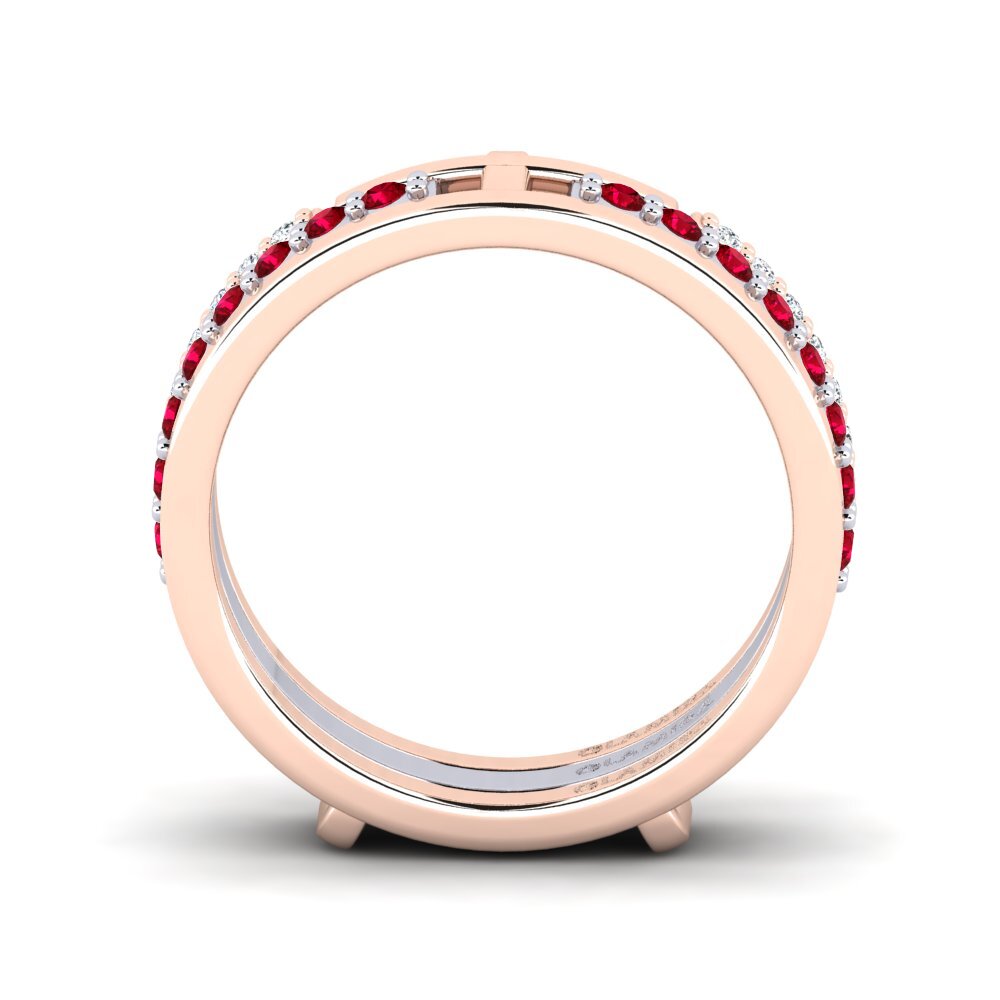 Circonita Roja Anillo Aubento SET