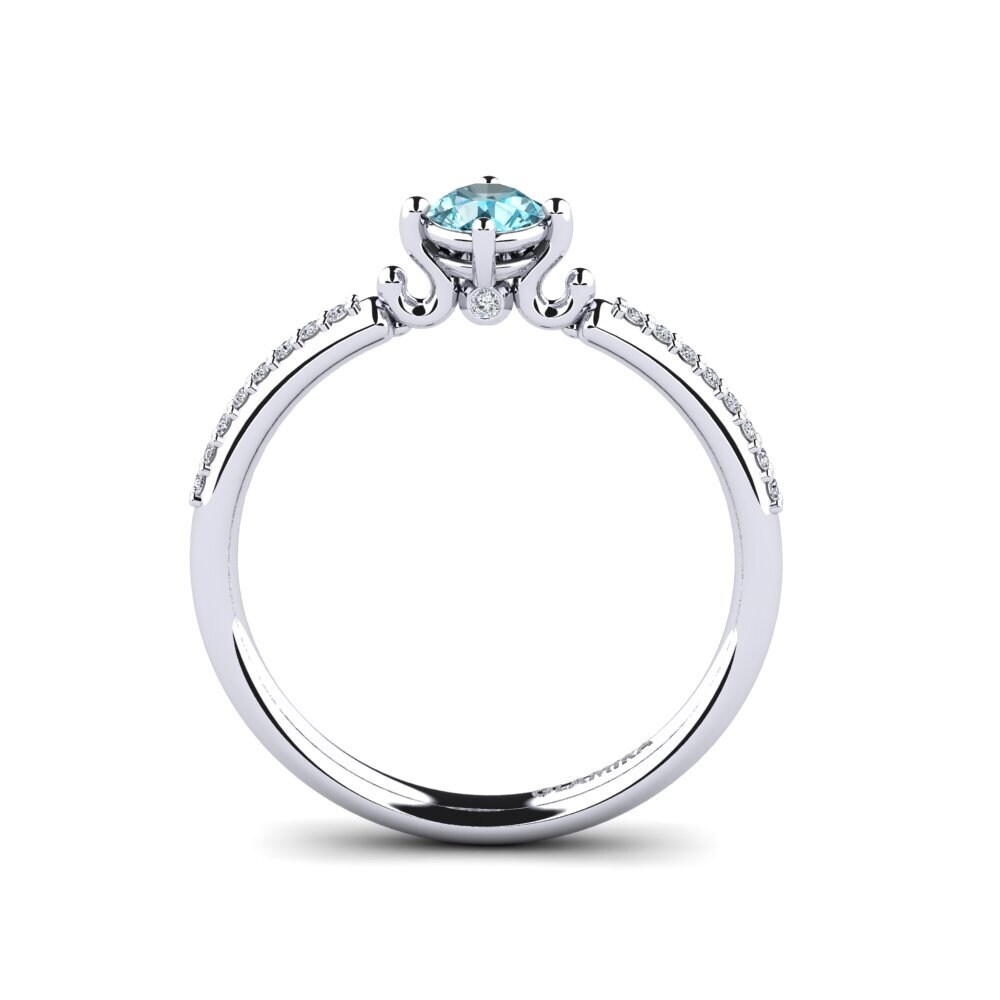 Blue Zircon Engagement Ring Aubriel