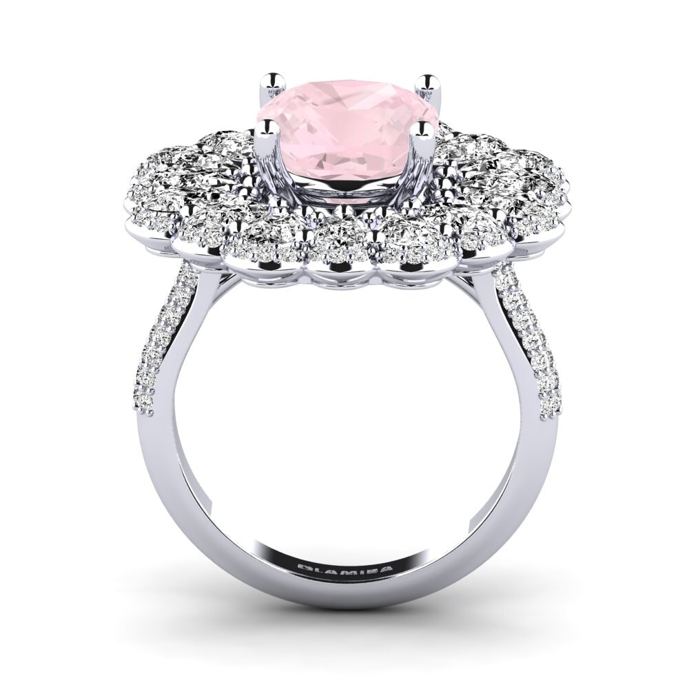Cuarzo rosa Anillo de compromiso Auda