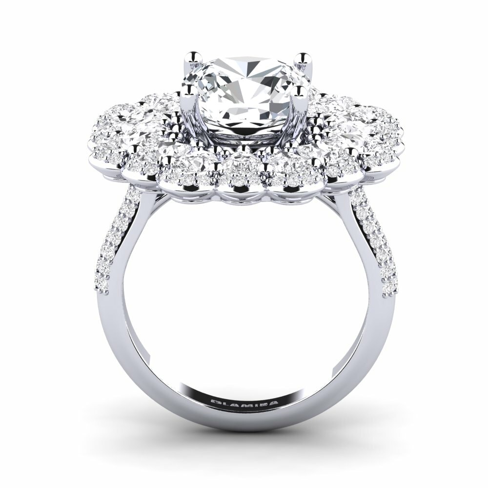 White Zircon Engagement Ring Auda