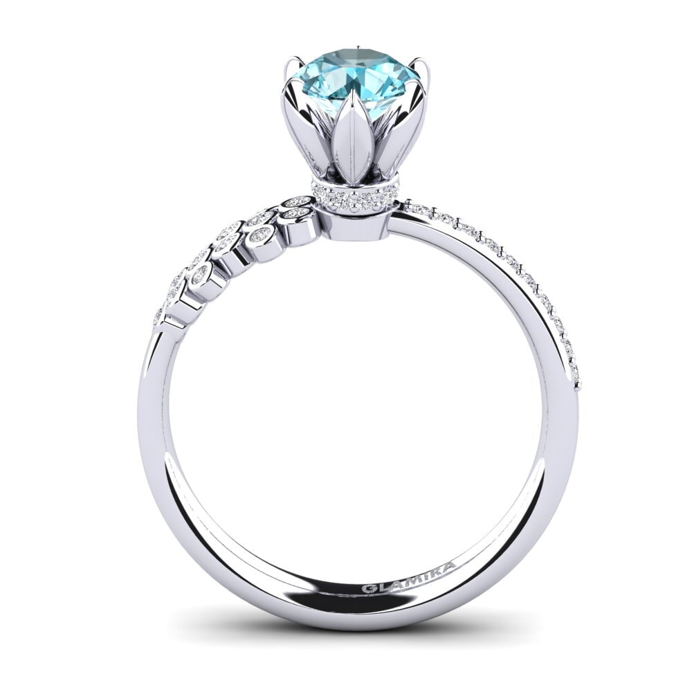 Blue Zircon Engagement Ring Audrie