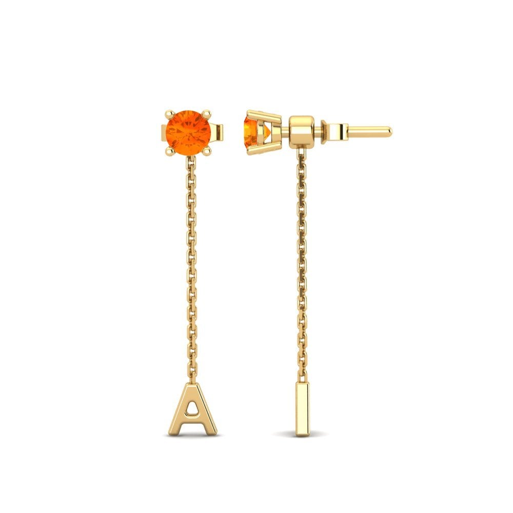 Orange Sapphire Women's Earring Aundrea A