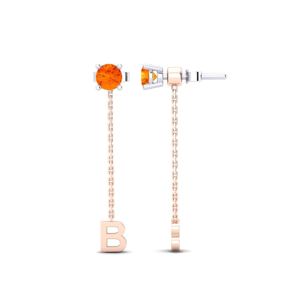 Orange Sapphire Women's Earring Aundrea B