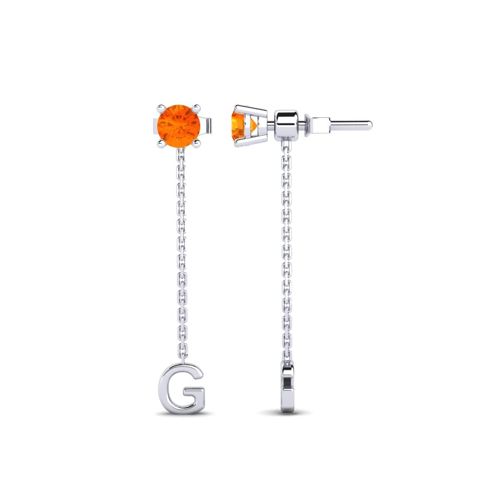 Orange Sapphire Women's Earring Aundrea G