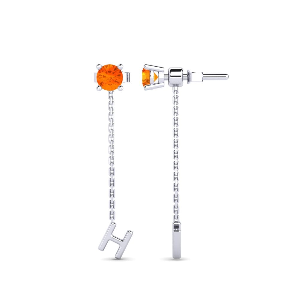 Orange Sapphire Women's Earring Aundrea H