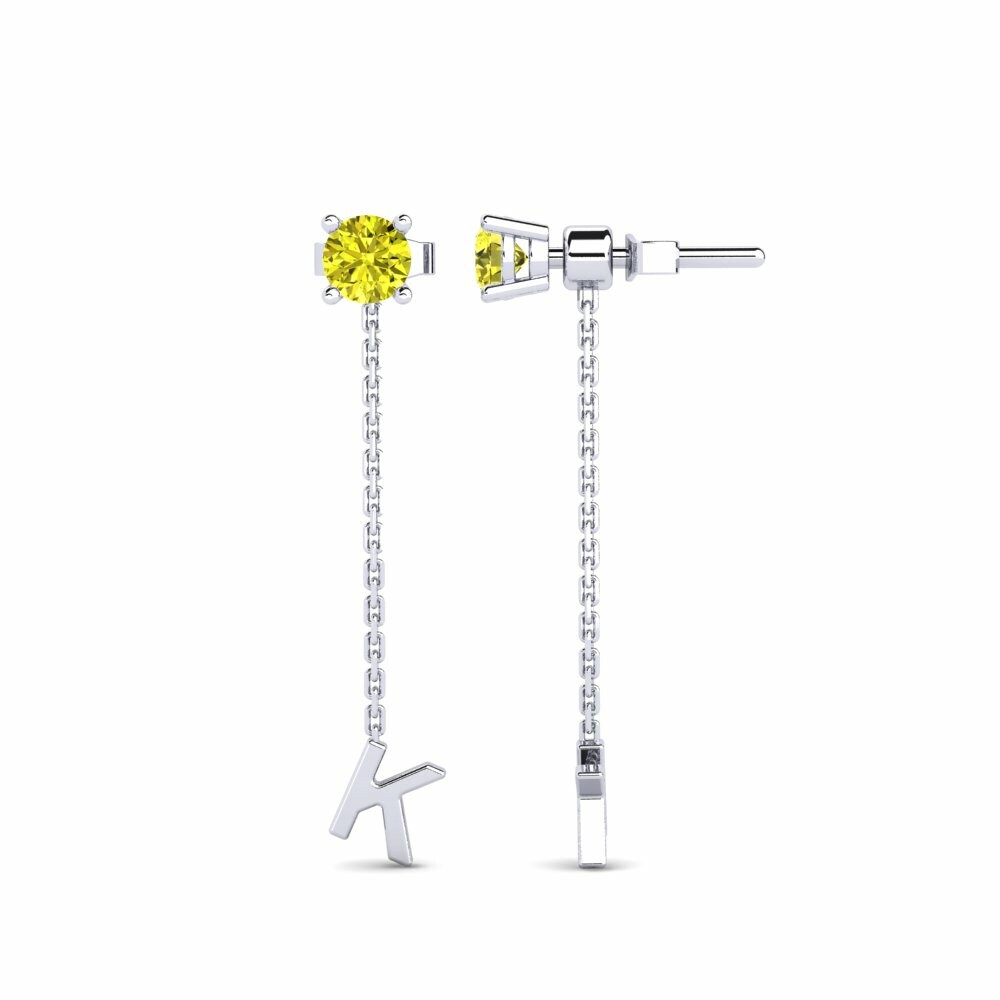 Diamante Amarillo Pendiente de mujer Aundrea K