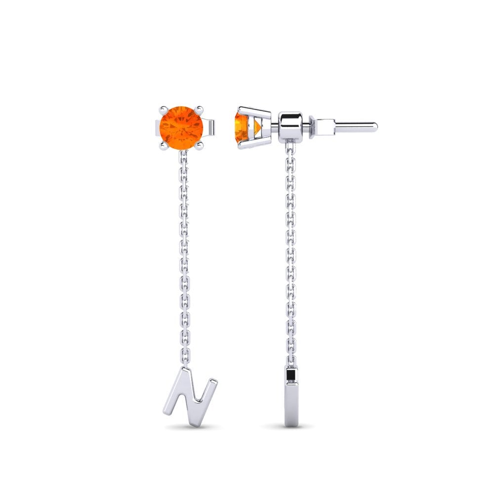 Orange Sapphire Women's Earring Aundrea N