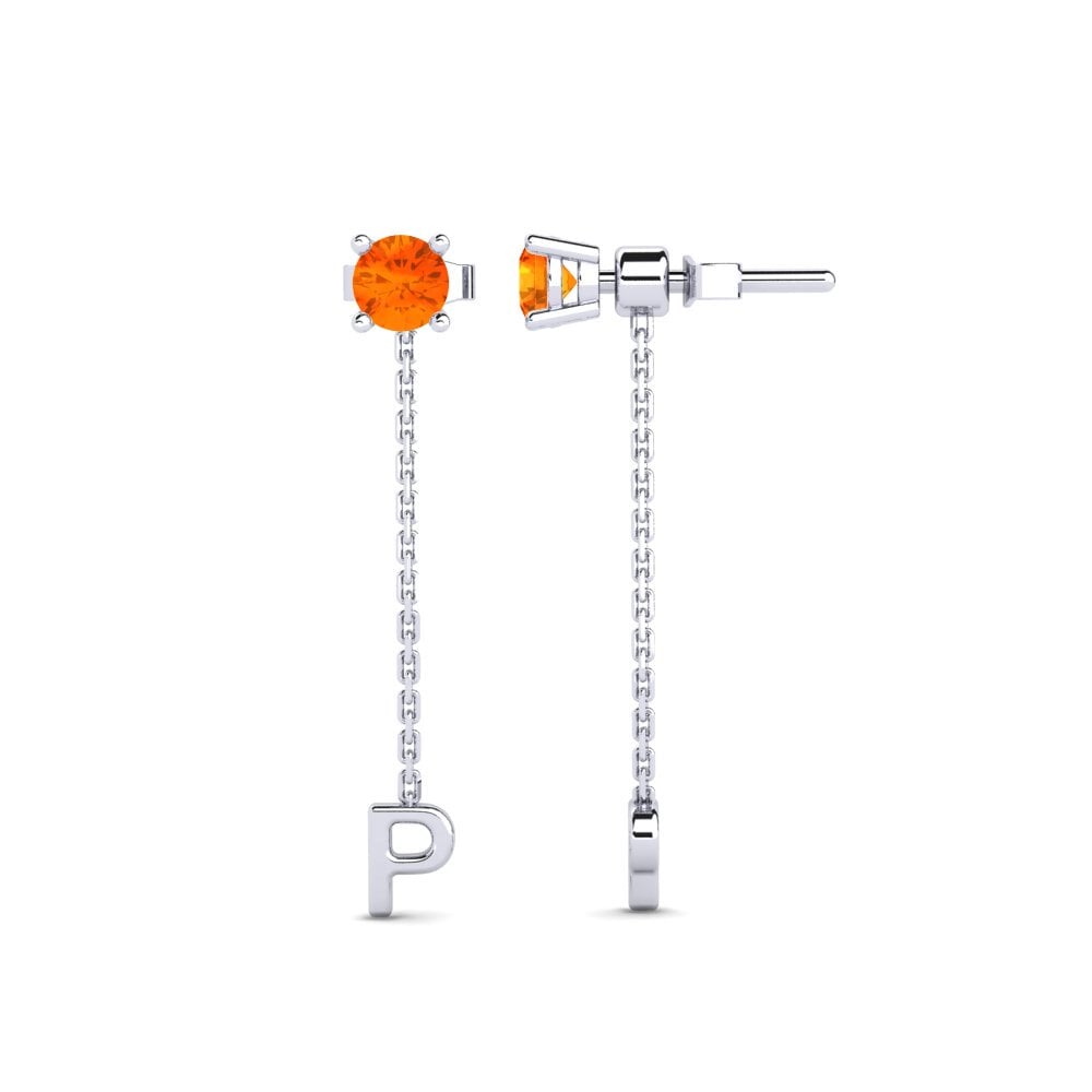 Orange Sapphire Women's Earring Aundrea P