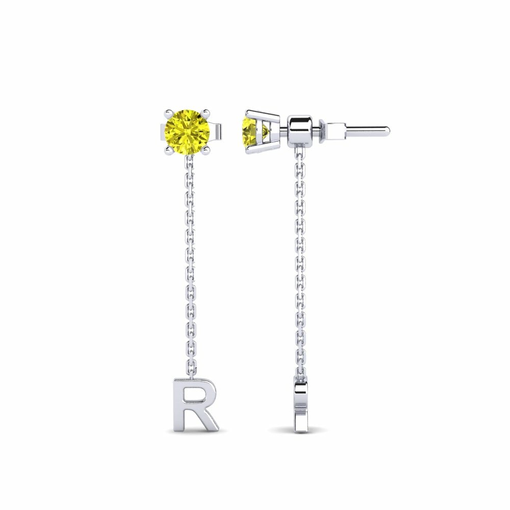 Diamante Amarillo Pendiente de mujer Aundrea R