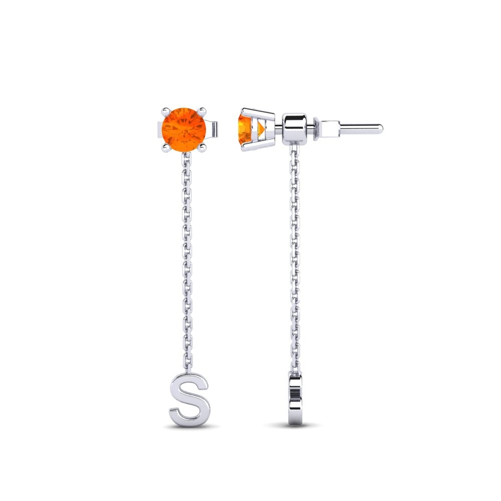 Orange Sapphire Women's Earring Aundrea S