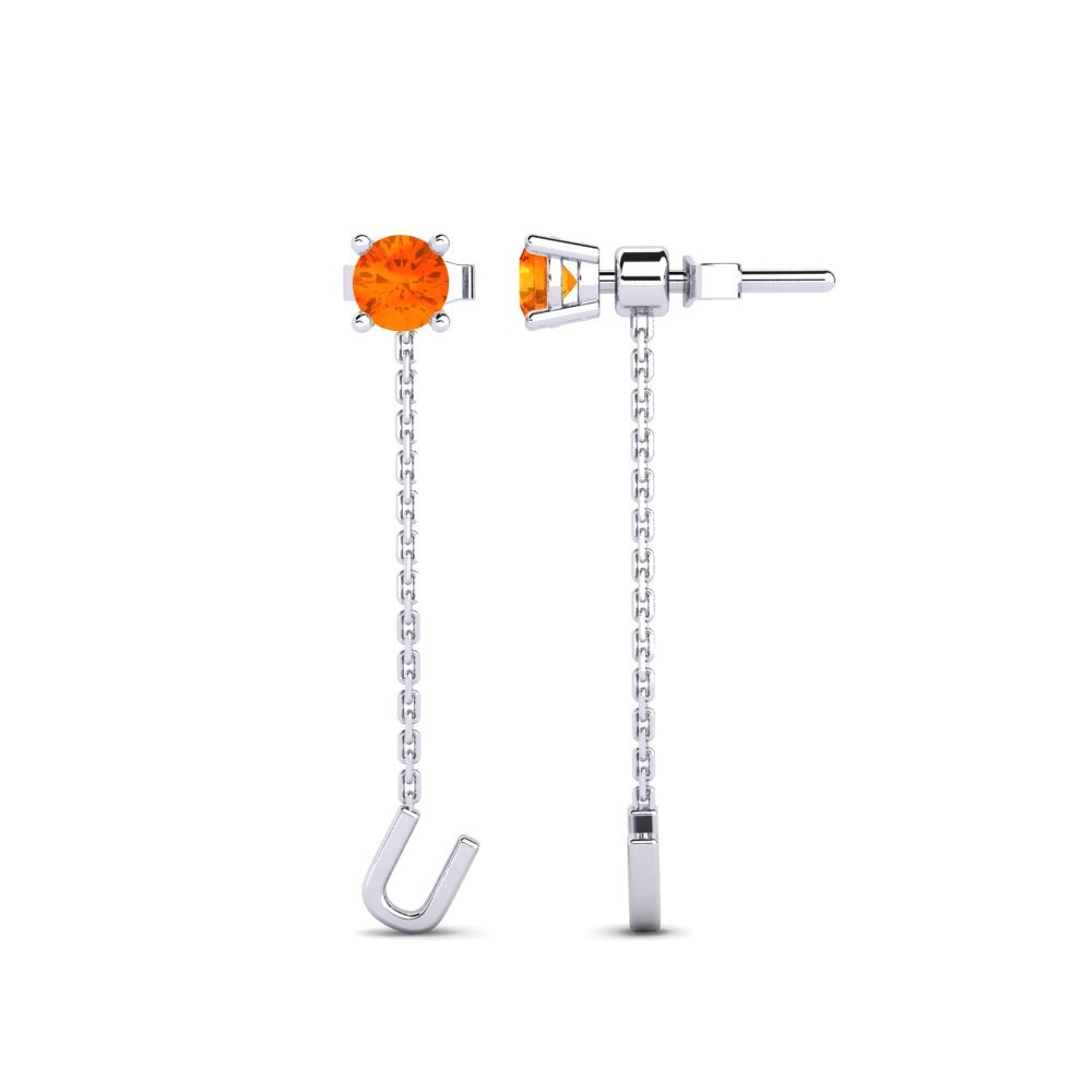 Orange Sapphire Women's Earring Aundrea U