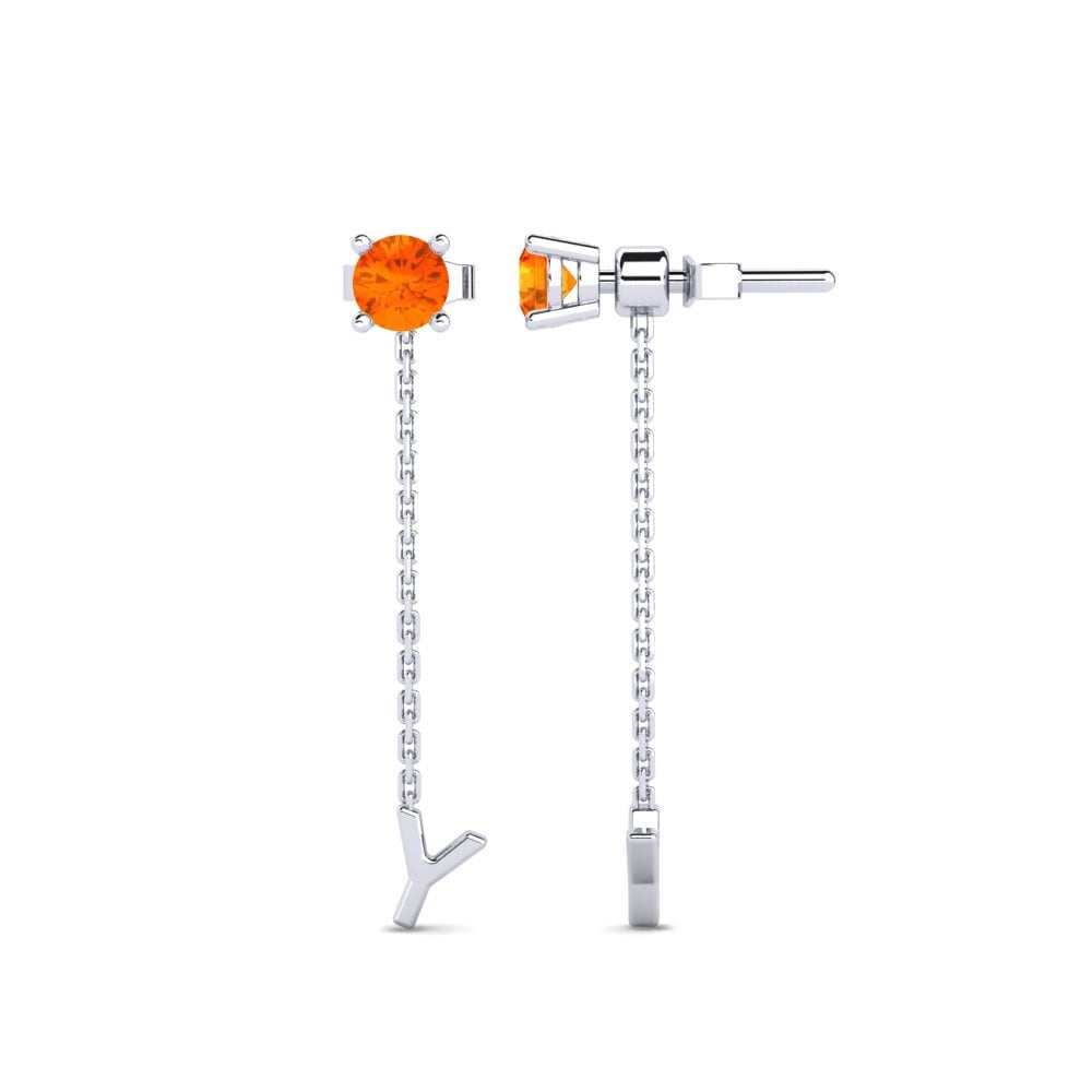 Orange Sapphire Women's Earring Aundrea Y