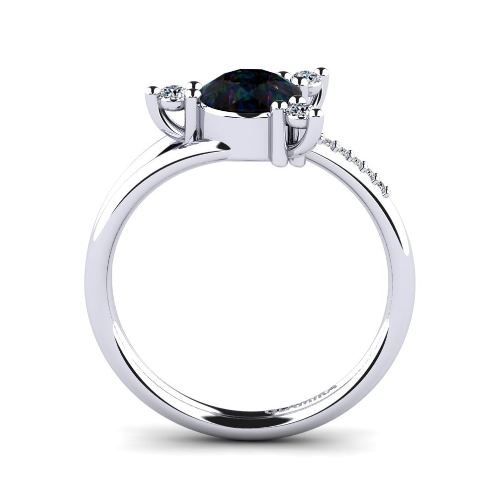 Black Opal Engagement Ring Auritia