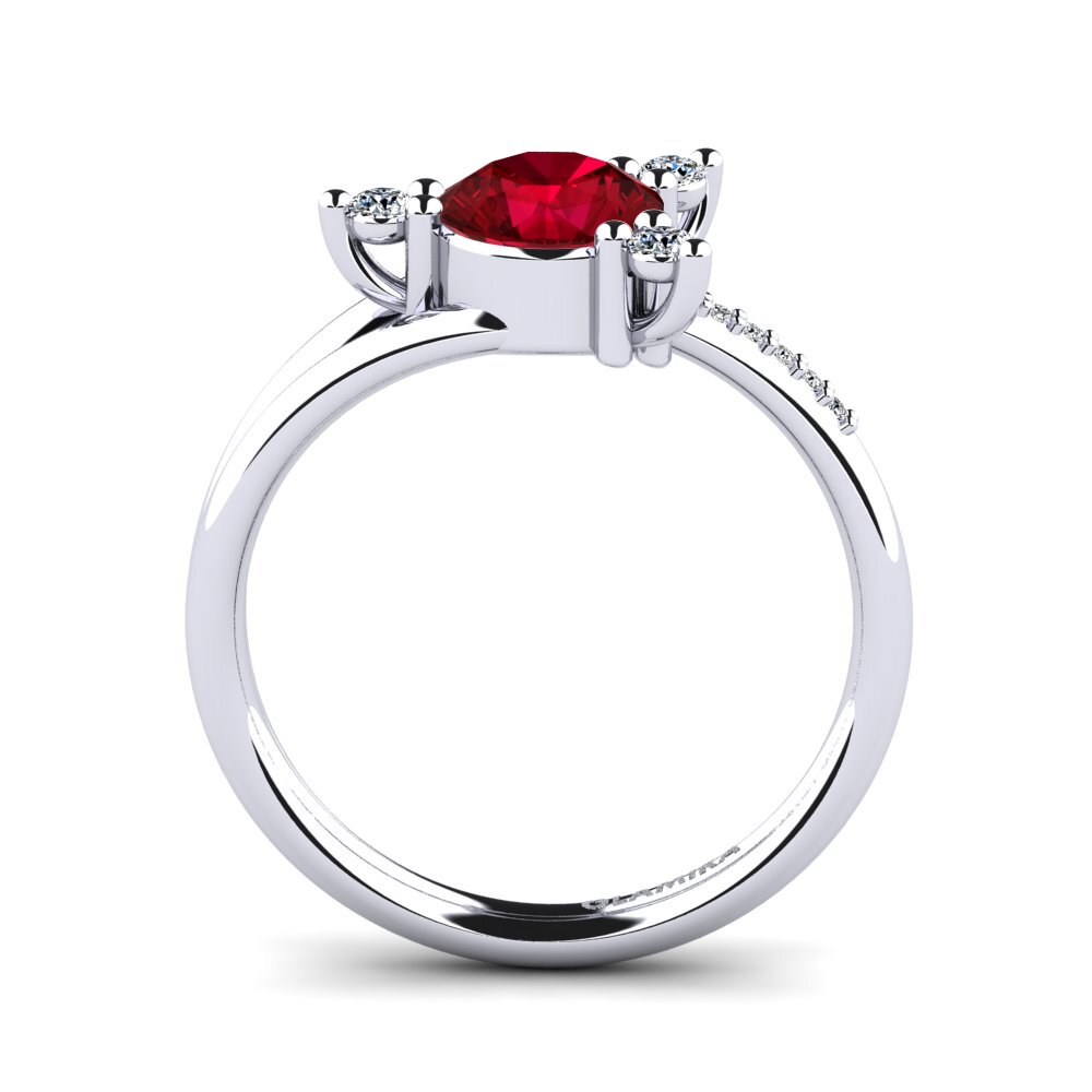 Red Zirconia Engagement Ring Auritia