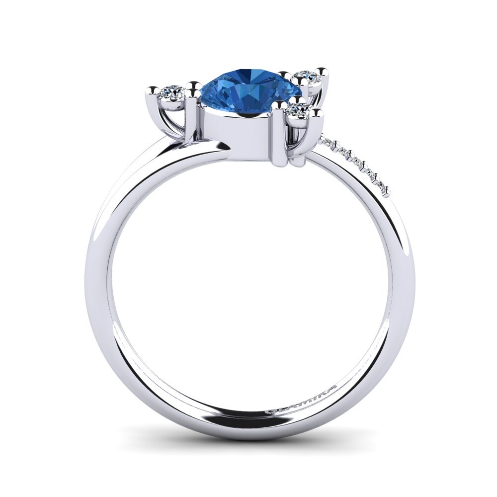 Dark Blue Zirconia Engagement Ring Auritia