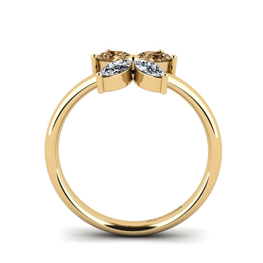 Ovalado Diamante café Anillo Autet