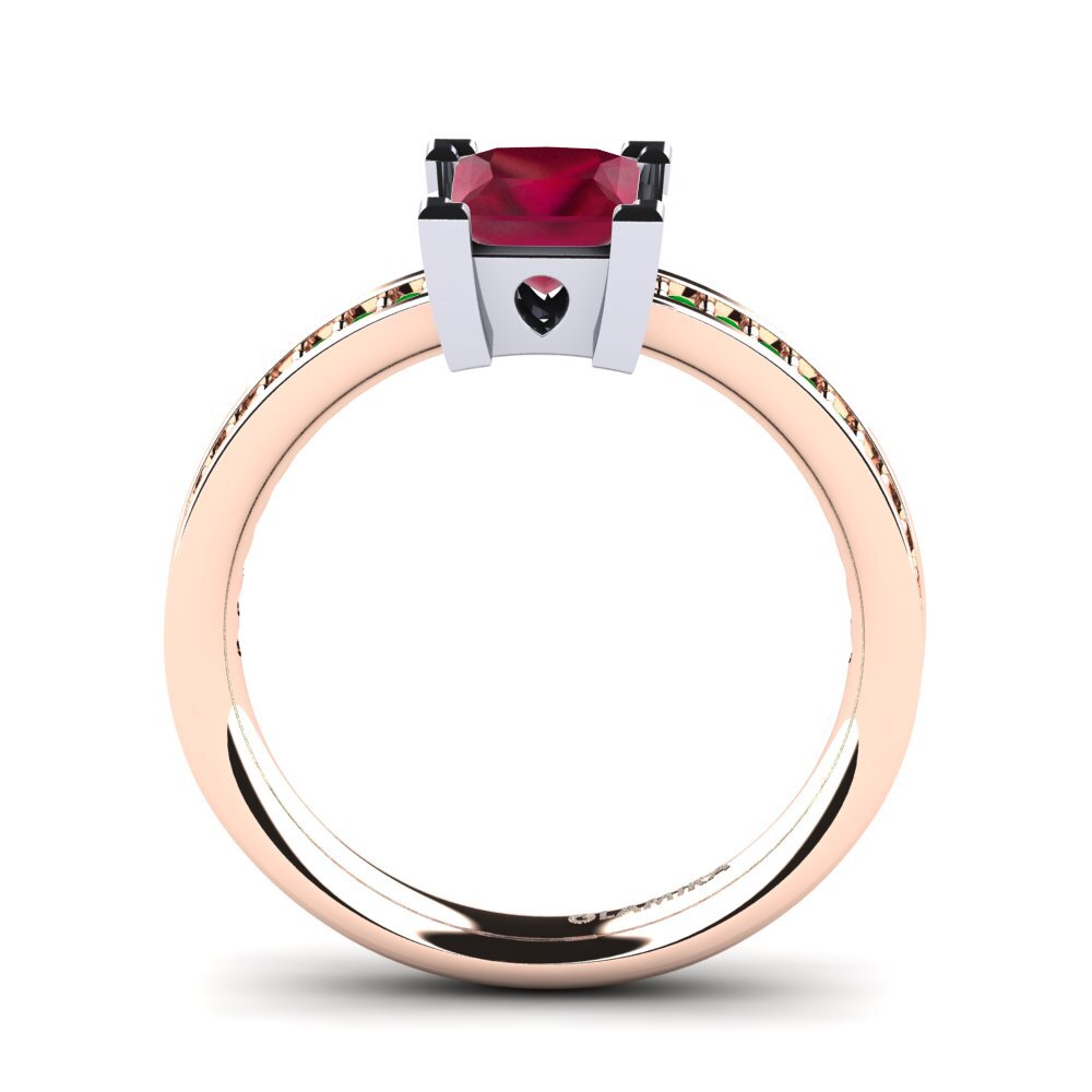 14k Rose & White Gold Engagement Ring Aversa