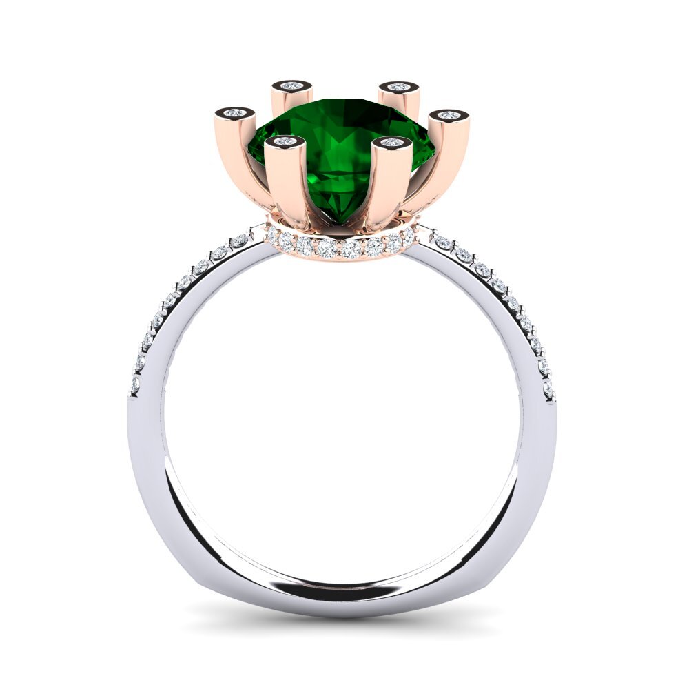 Green Zirconia Engagement Ring Avila