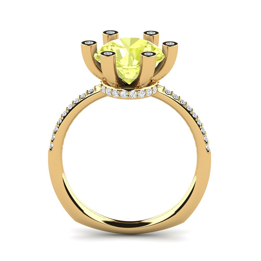 14ct Yellow Gold Lemon Quartz Engagement Ring Avila