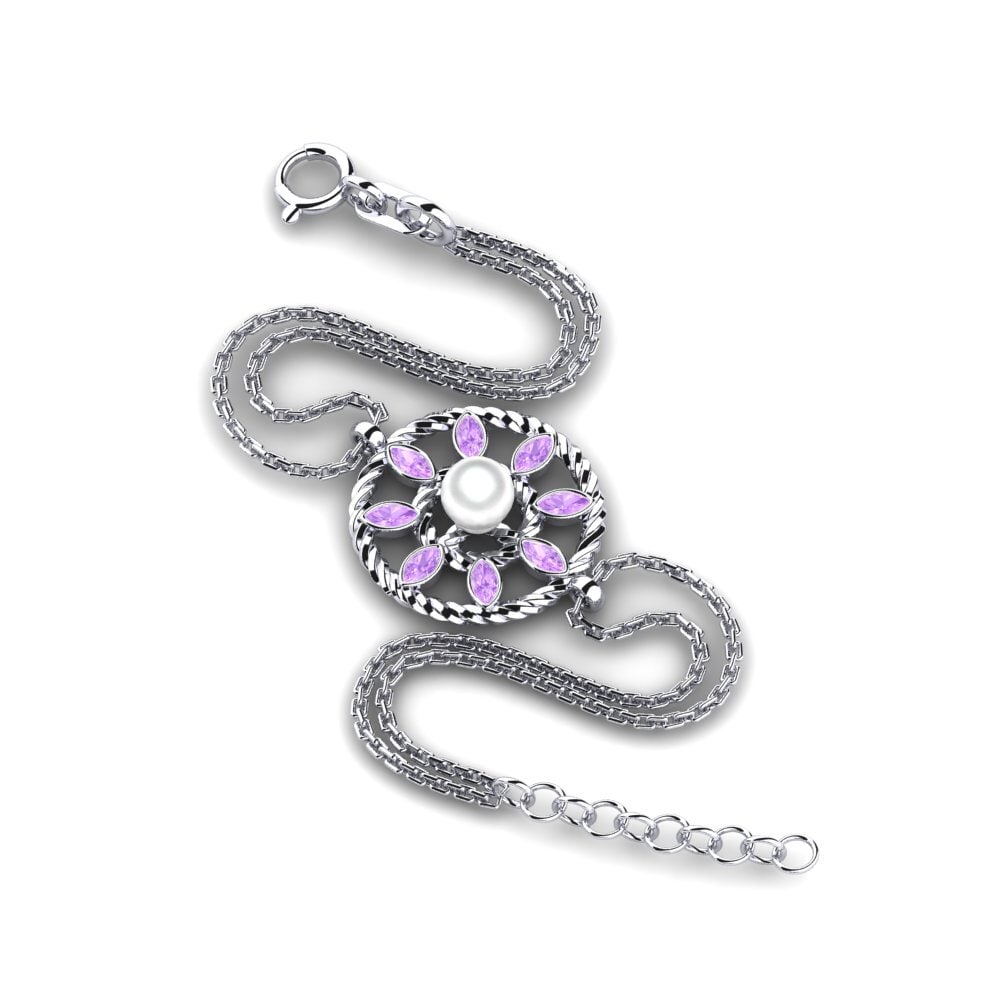 950 Platinum Amethyst Women's Bracelet Ayreip