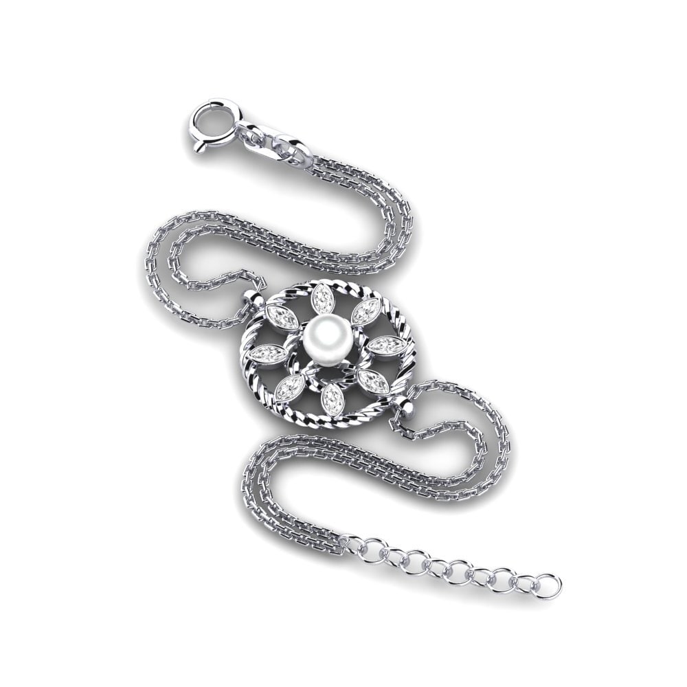 14ct White Gold White sapphire Women's Bracelet Ayreip