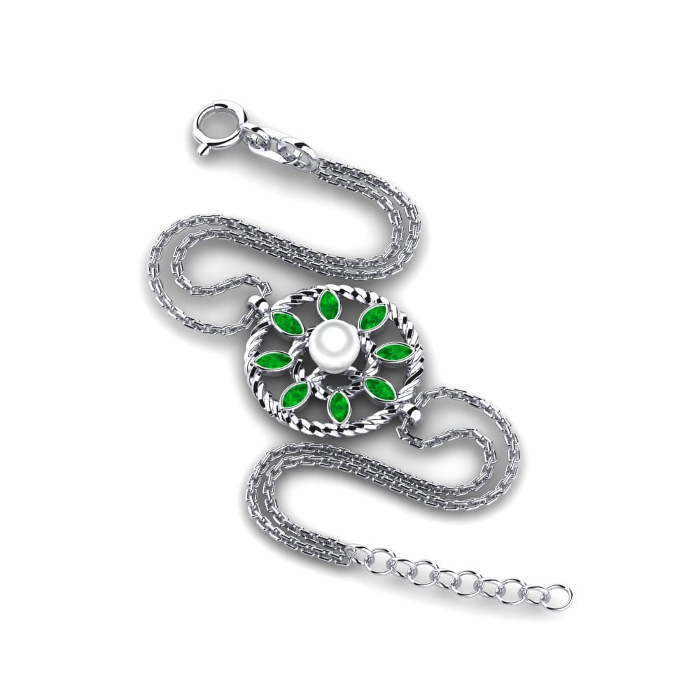 950 Platinum Emerald Women's Bracelet Ayreip