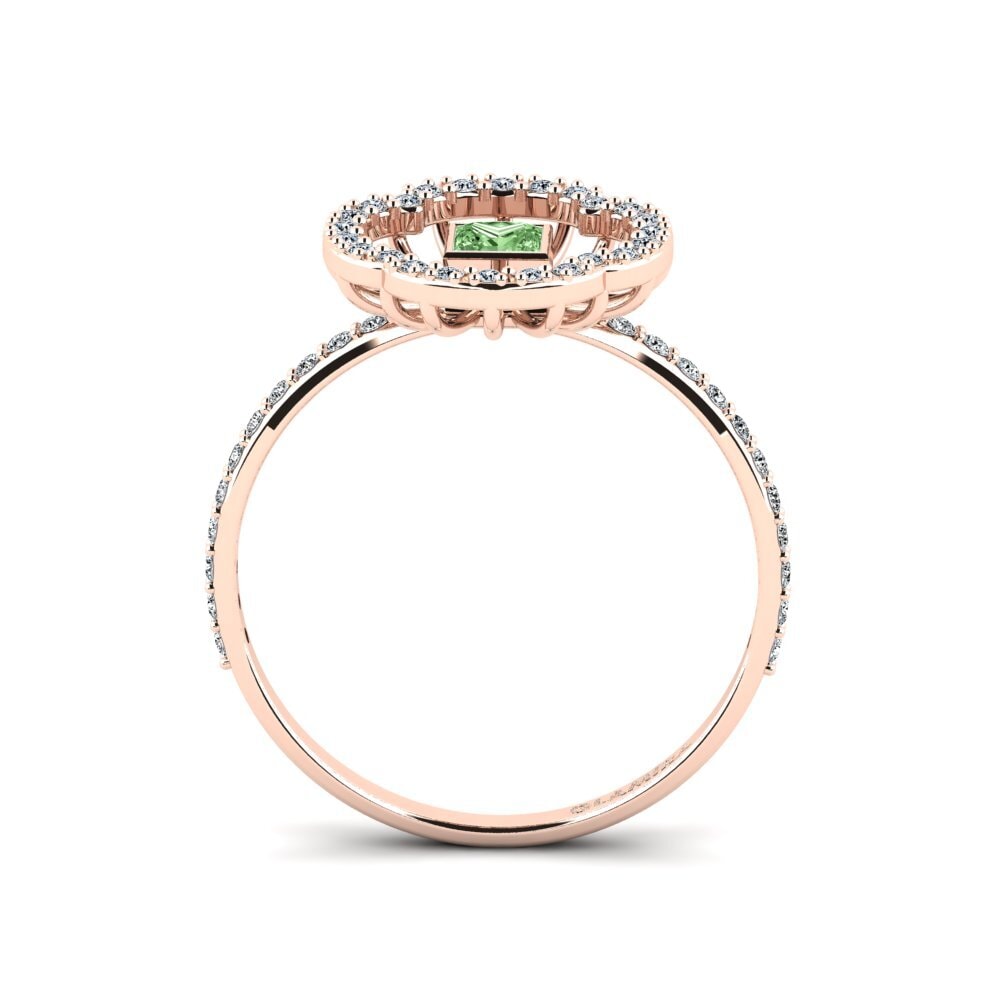 Princesa Diamante Verde Anillo Ayyower