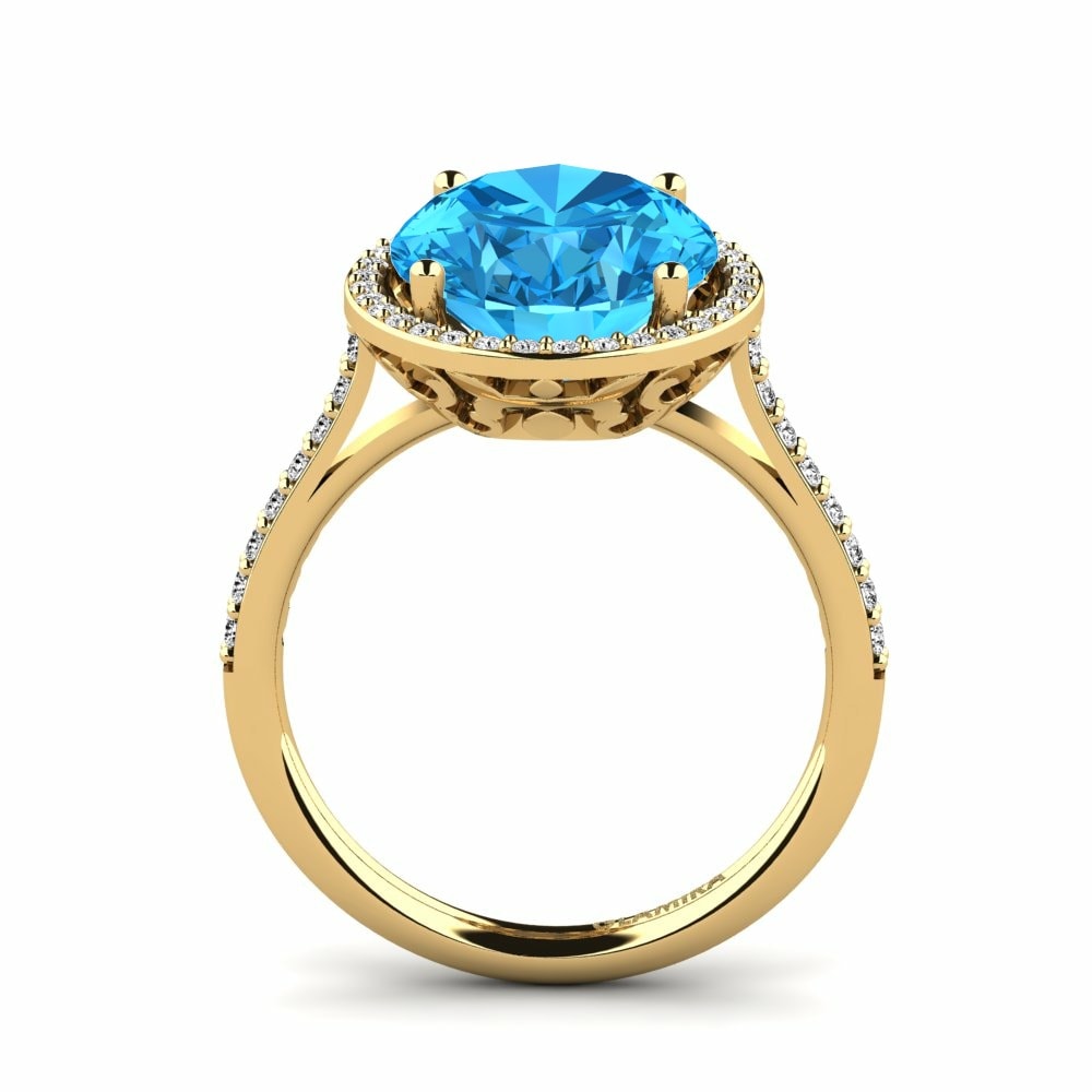 Mėlynasis topazas Žiedas Azaria